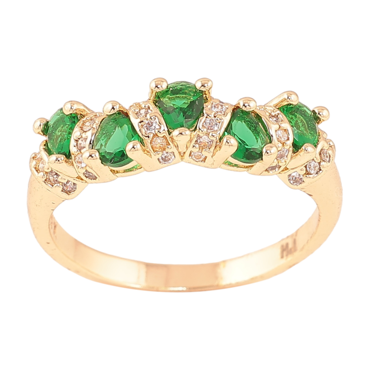 Каблучка Xuping M&L Колір 18К «Доріжка зелених кристалів» фото №14 Каблучка Xuping M&L Колір 18К «Доріжка зелених кристалів» фото №14