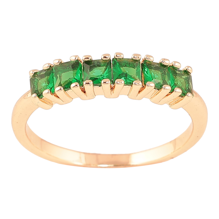 Каблучка Xuping M&L Колір 18К «Доріжка зелених кристалів» фото №16 Каблучка Xuping M&L Колір 18К «Доріжка зелених кристалів» фото №16