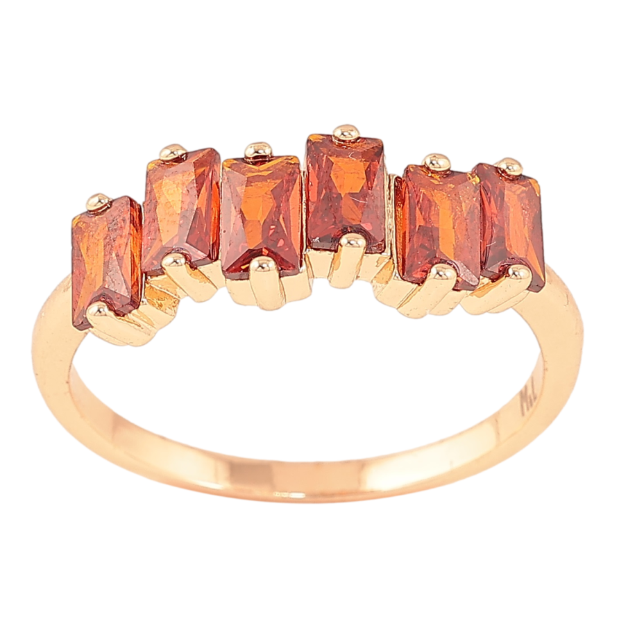 Каблучка Xuping M&L Колір 18К «Доріжка червоних кристалів» фото №1 Каблучка Xuping M&L Колір 18К «Доріжка червоних кристалів» фото №1