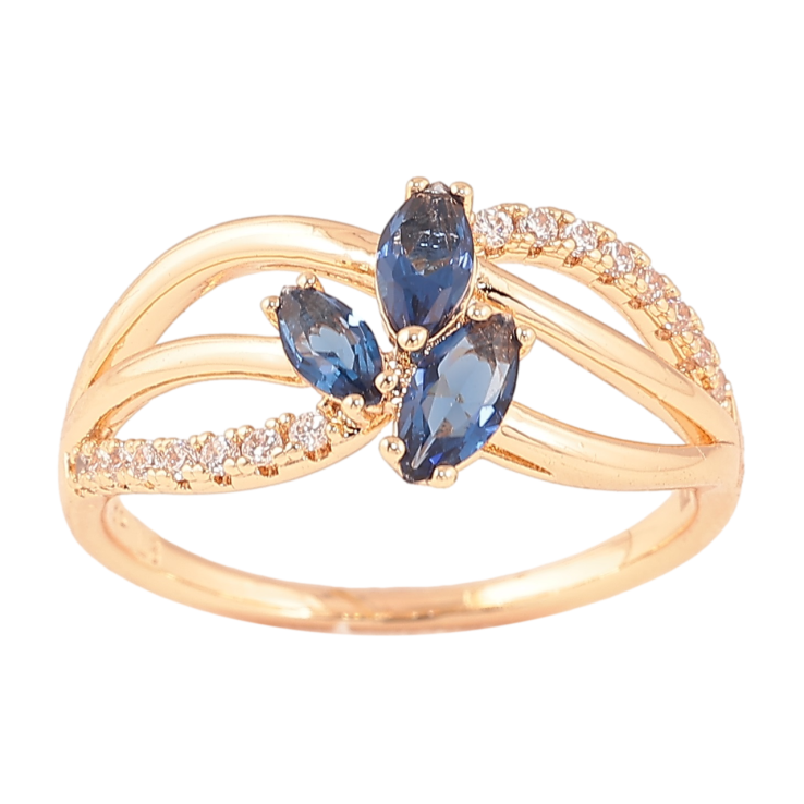 Каблучка Xuping M&L Колір 18К «Візерунок із синіми кристалами» фото №13