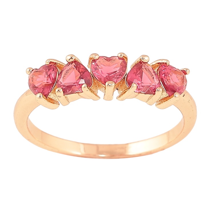 Кольцо Xuping M&L Цвет 18К Малиновые кристальные сердечки фото №20 Кольцо Xuping M&L Цвет 18К Малиновые кристальные сердечки фото №20