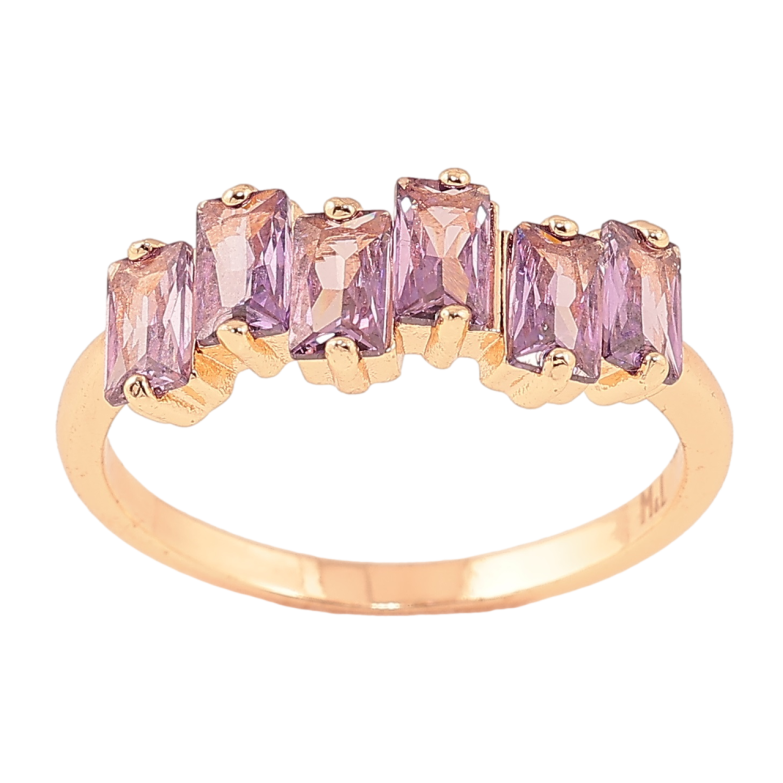 Кольцо Xuping M&L Цвет 18К Дорожка сиреневых кристаллов фото №1 Кольцо Xuping M&L Цвет 18К Дорожка сиреневых кристаллов фото №1