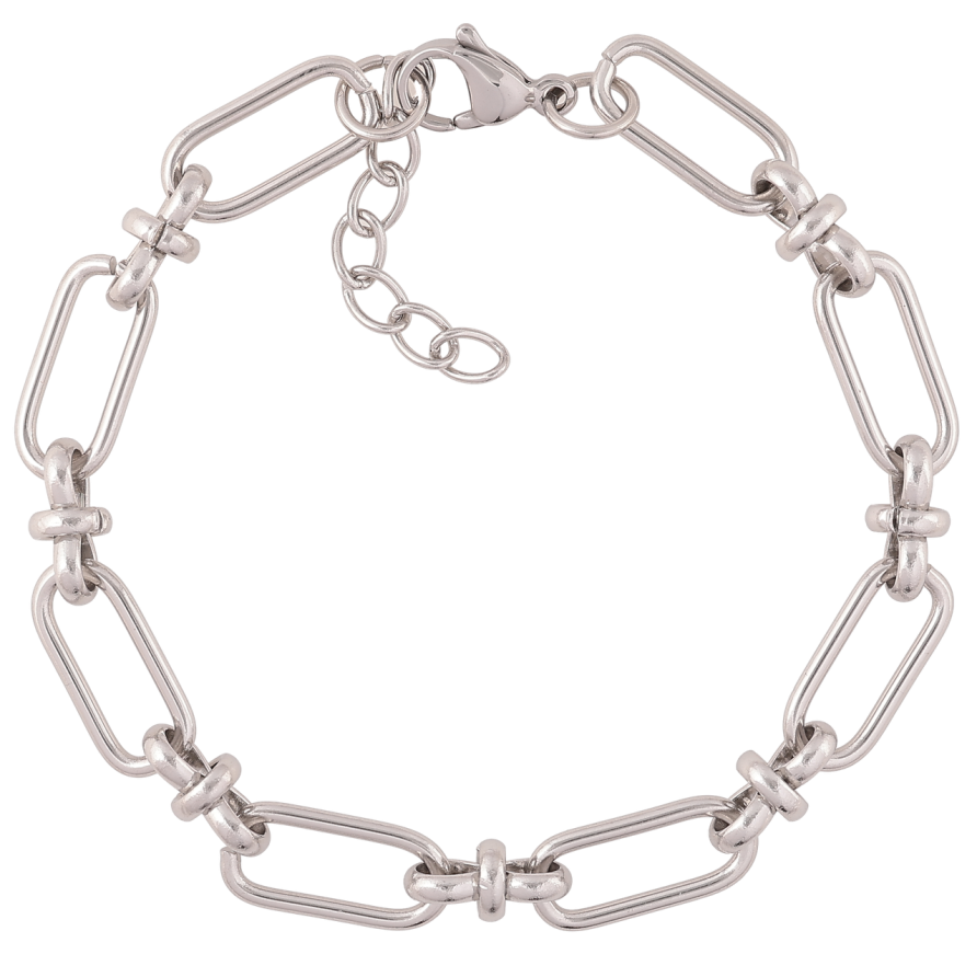 Браслет Xuping ТТМ Stainless Steel цвет Родий Цепочка Фантазийная с доп.цеп 20-23см х 7мм фото №1