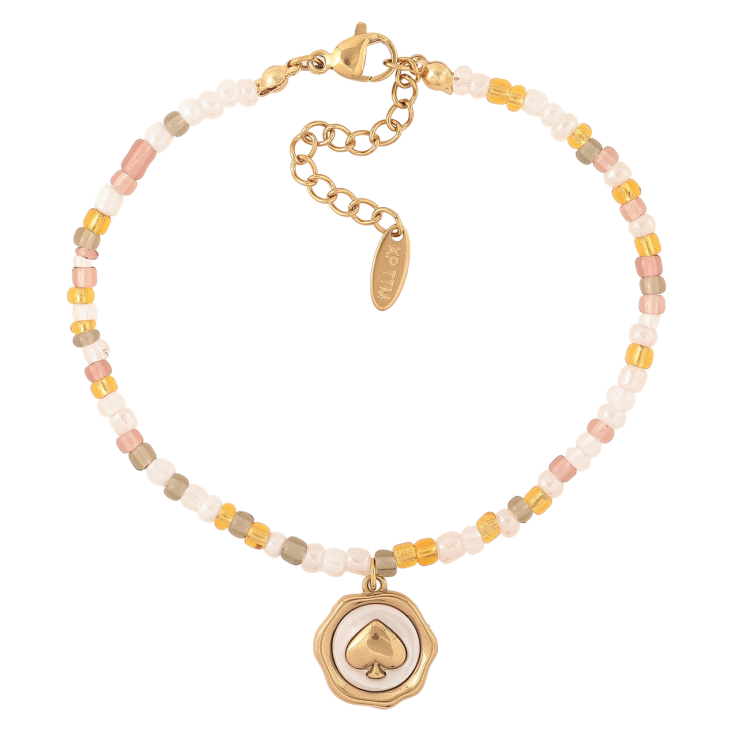 Браслет Xuping ТТМ Stainless Steel цвет 14К Разноцветный бисер с подвеской с доп.цеп 19-22см х 3мм фото №18 Браслет Xuping ТТМ Stainless Steel цвет 14К Разноцветный бисер с подвеской с доп.цеп 19-22см х 3мм фото №18