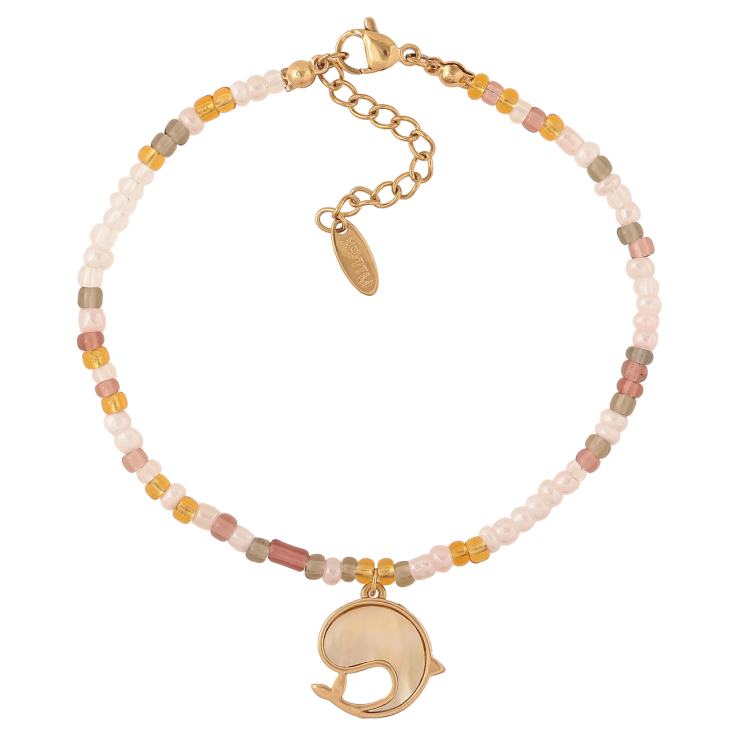 Браслет Xuping ТТМ Stainless Steel цвет 14К Цветной бисер с перламутровым китом с доп.цеп 20-23см х 3мм фото №12 Браслет Xuping ТТМ Stainless Steel цвет 14К Цветной бисер с перламутровым китом с доп.цеп 20-23см х 3мм фото №12