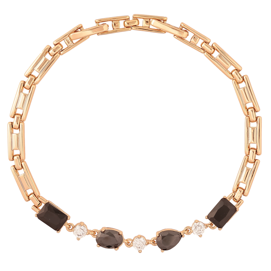 Браслет Xuping Позолота 18K Вставка черно-белые кристаллы размер с доп.замком 17,19см х 4мм фото №1 Браслет Xuping Позолота 18K Вставка черно-белые кристаллы размер с доп.замком 17,19см х 4мм фото №1