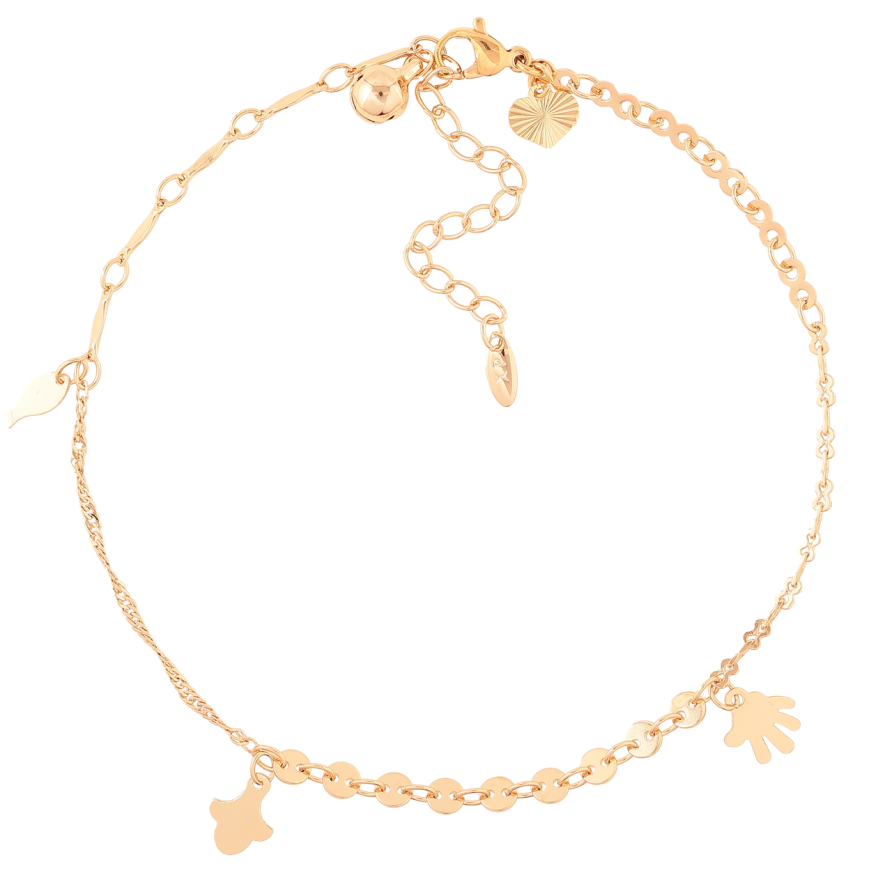 Браслет Xuping Позолота 18K на ногу Цепочка с подвесками размер с доп.цепочкой 25-30см х 1.5-3мм фото №1