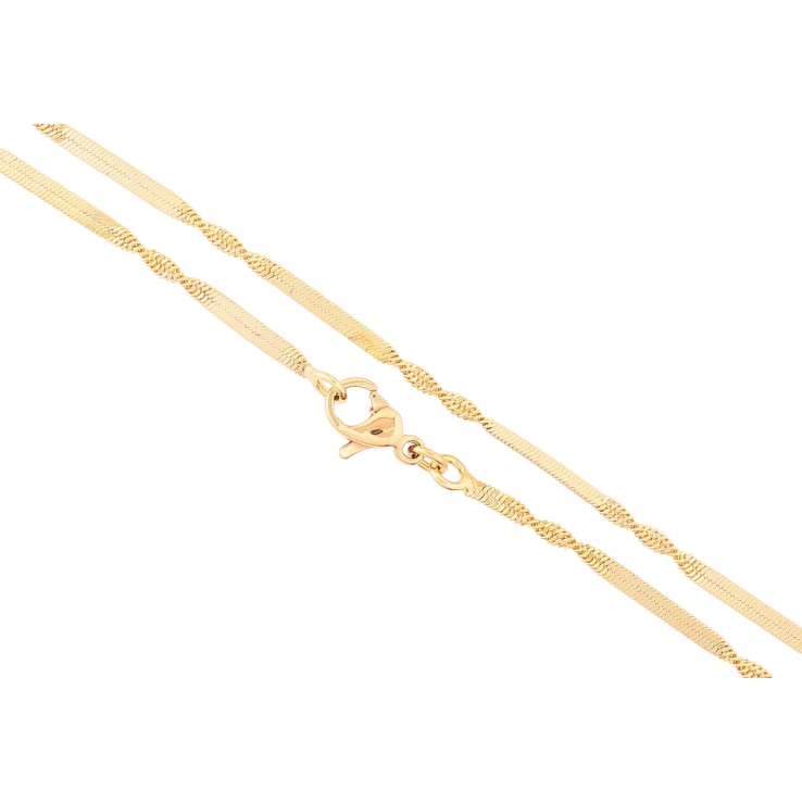 Цепочка Xuping Позолота 18K Плетение Снейк перекрученный длинна 45см х 2мм фото №10 Цепочка Xuping Позолота 18K Плетение Снейк перекрученный длинна 45см х 2мм фото №10