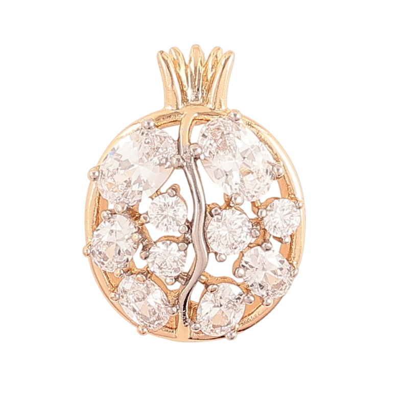 Кулон Xuping Позолота 18K + Родій «Гранат з інкрустацією кристалами» для ланцюжка до 2мм фото №1