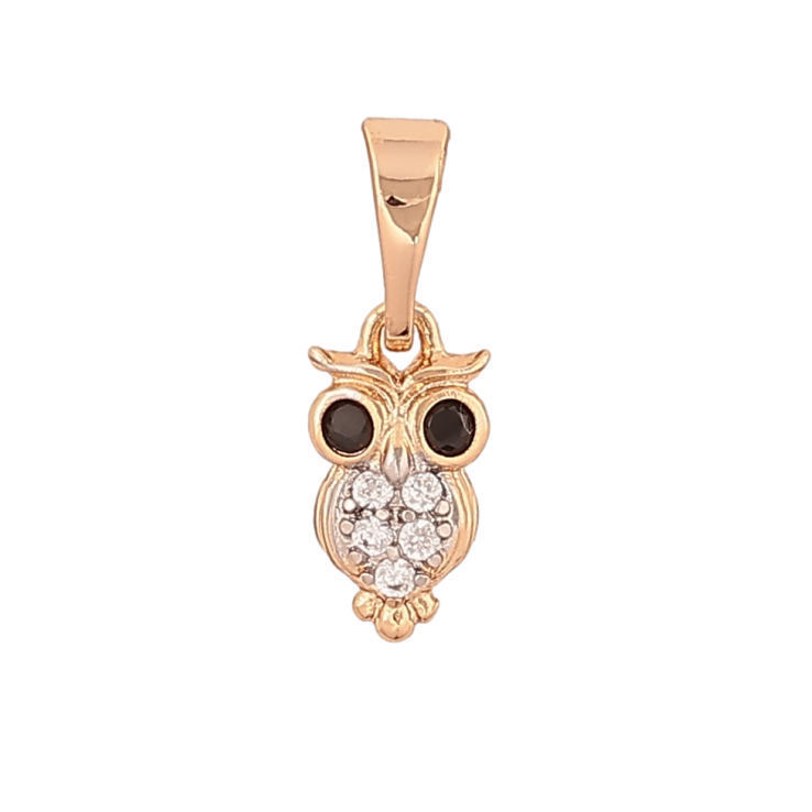 Кулон Xuping Позолота 18K + Родій «Сова» для ланцюжка до 5мм фото №17 Кулон Xuping Позолота 18K + Родій «Сова» для ланцюжка до 5мм фото №17