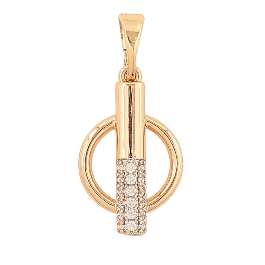 Кулон Xuping Позолота 18K + Родій «Декоративний візерунок із кристалами» для ланцюжка до 5мм фото №1