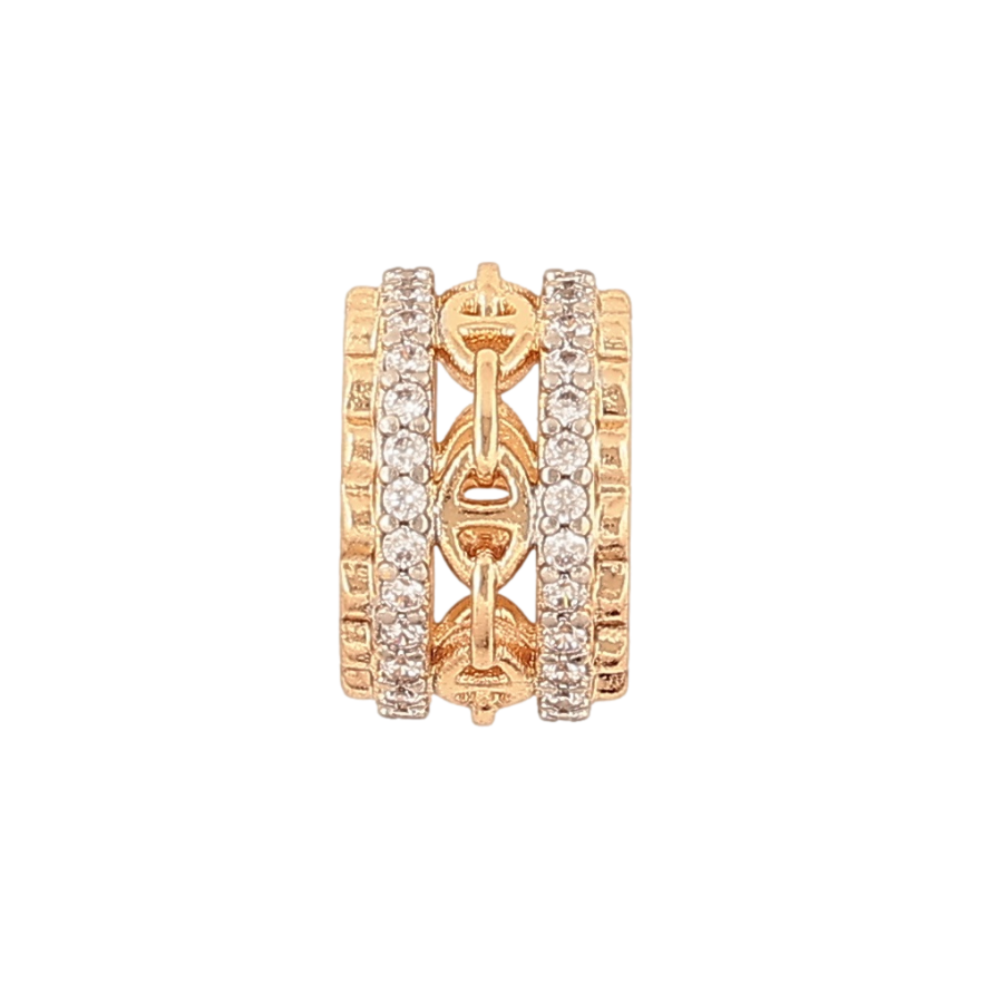 Кулон Xuping Позолота 18K + Родій «Намистина-шарм з кристалами» для ланцюжка до 7мм фото №1