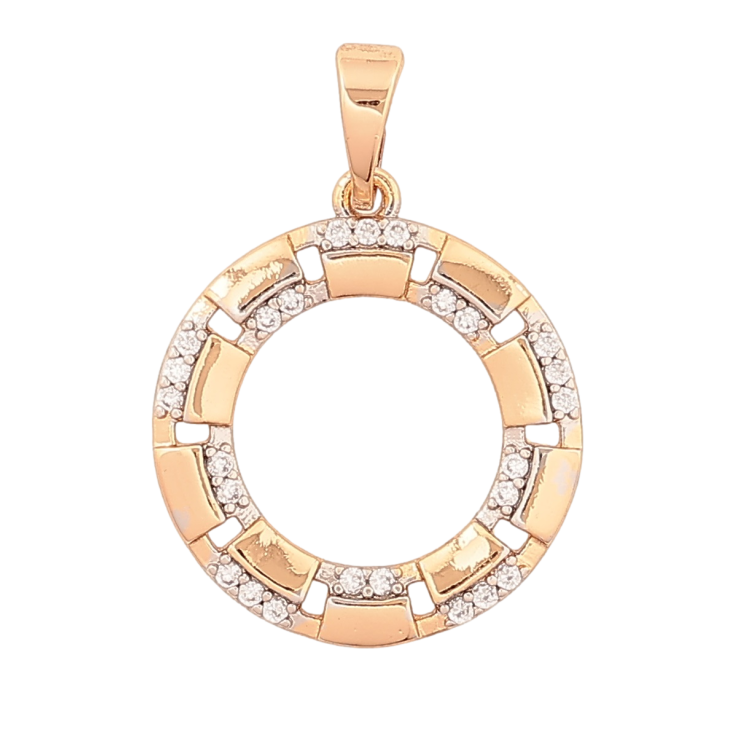 Кулон Xuping Позолота 18K + Родий Колечко с кристаллами для цепочки до 5мм фото №19