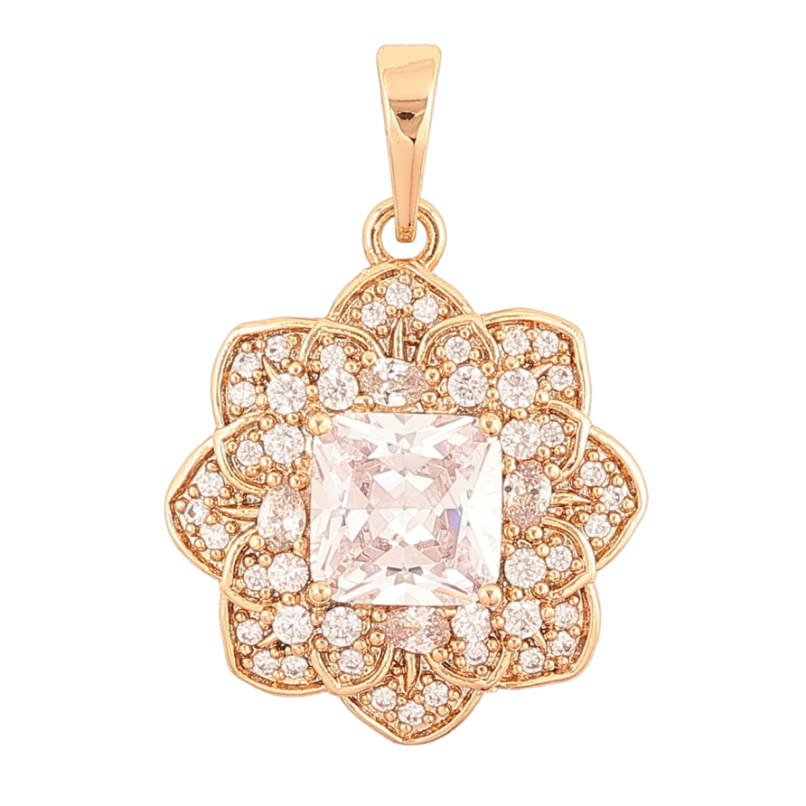 Кулон Xuping Позолота 18K Цветок с кристаллами для цепочки до 6мм фото №1