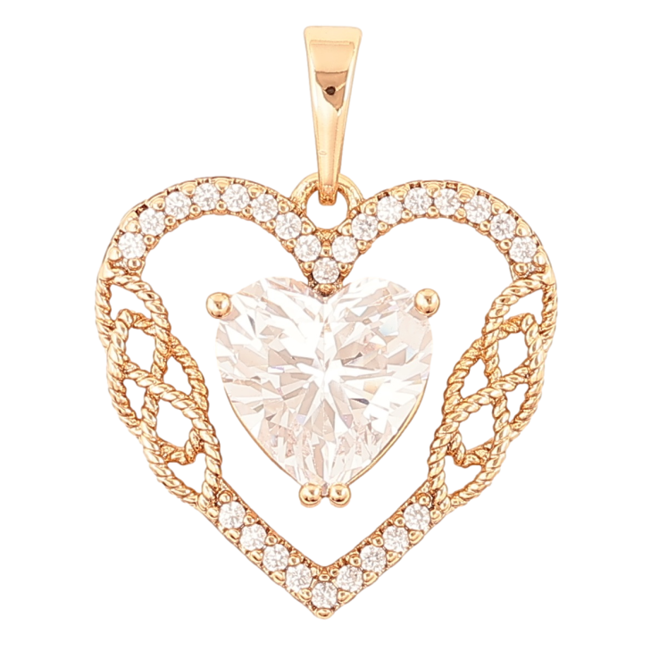 Кулон Xuping Позолота 18K Кристальное сердце для цепочки до 5мм фото №24