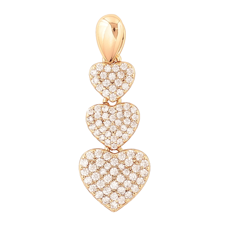 Кулон Xuping Позолота 18K Сердечки с инкрустацией кристаллами для цепочки до 2мм фото №23