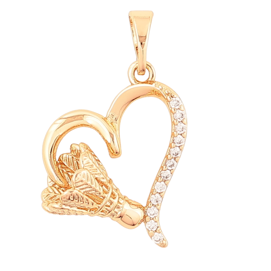 Кулон Xuping Позолота 18K Сердечко с воланчиком для цепочки до 5мм фото №1