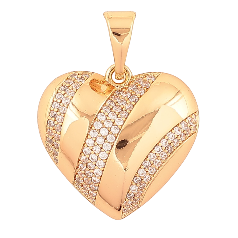 Кулон Xuping Позолота 18K «Сердечко з кристалами» для ланцюжка до 7мм фото №1