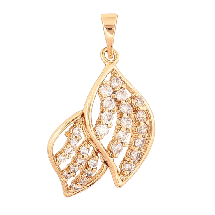 Кулон Xuping Позолота 18K Листики с кристаллами для цепочки до 5мм фото №19