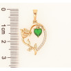 Кулон Xuping Позолота 18K Сердце с розой и зеленым кристальным сердечком для цепочки до 6мм фото №2