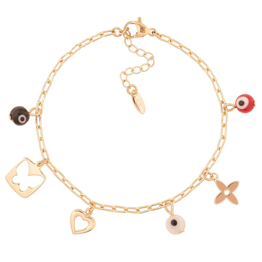 Браслет Xuping M&L Колір 18K «Ланцюжок з підвісками» довжина з доп.ланцюжком 17.5-21см х 2мм фото №1