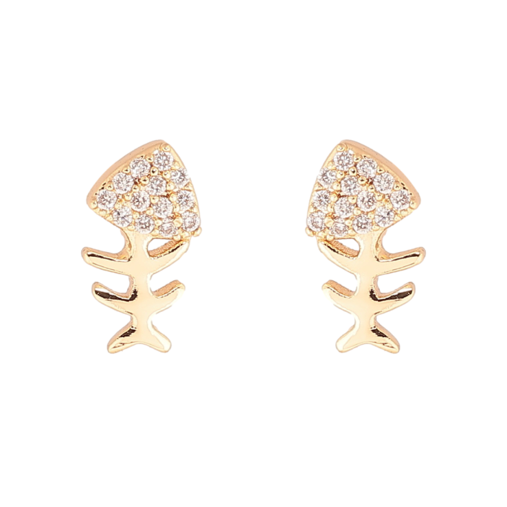 Сережки Xuping Позолота 18K пусети «Риб'ячі скелети» фото №10 Сережки Xuping Позолота 18K пусети «Риб'ячі скелети» фото №10