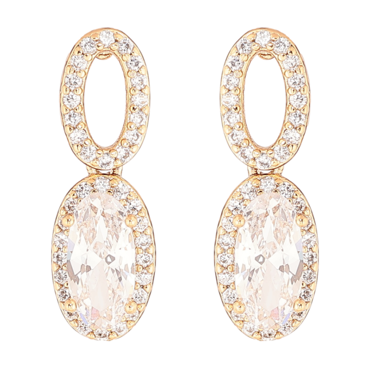 Сережки Xuping Позолота 18K пусети «Підвіски з кристалами» фото №12