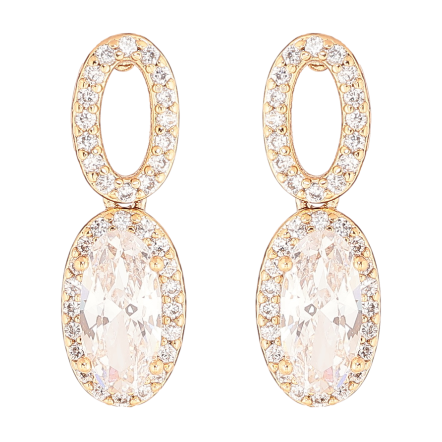 Сережки Xuping Позолота 18K пусети «Підвіски з кристалами» фото №1