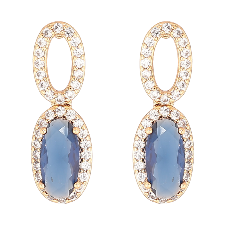 Сережки Xuping Позолота 18K пусети «Підвіски з синіми кристалами» фото №11