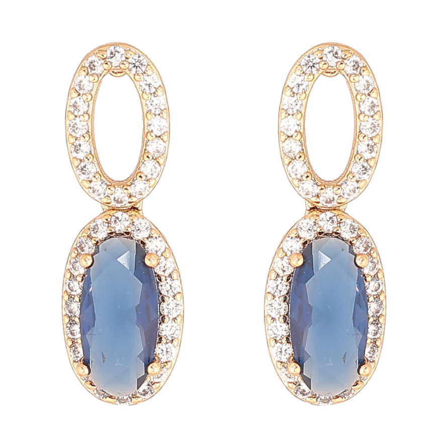 Сережки Xuping Позолота 18K пусети «Підвіски з синіми кристалами» фото №1