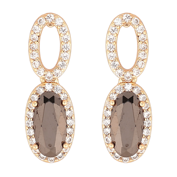 Сережки Xuping Позолота 18K пусети «Підвіски з чорними кристалами» фото №10