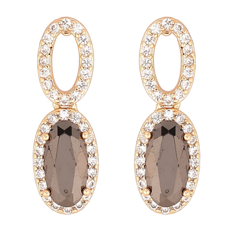 Серьги Xuping Позолота 18K пусеты Подвески с черными кристаллами фото №1