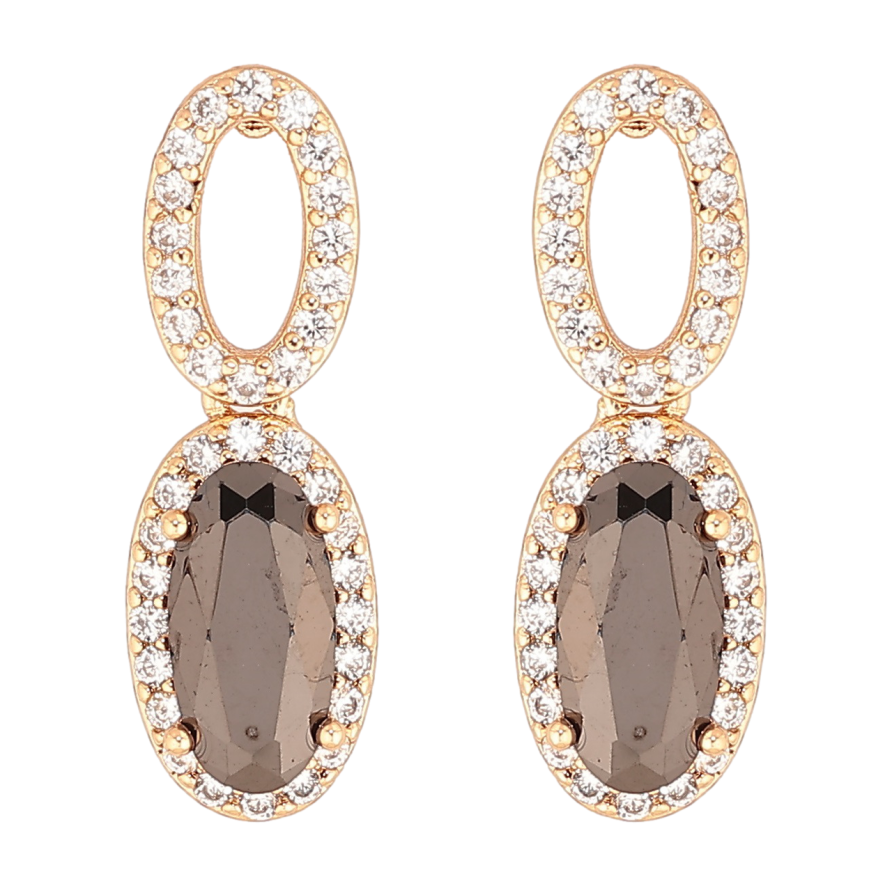 Сережки Xuping Позолота 18K пусети «Підвіски з чорними кристалами» фото №1