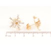 Сережки Xuping Позолота 18K пусети «Кришталево-перлинні сніжинки» фото №2