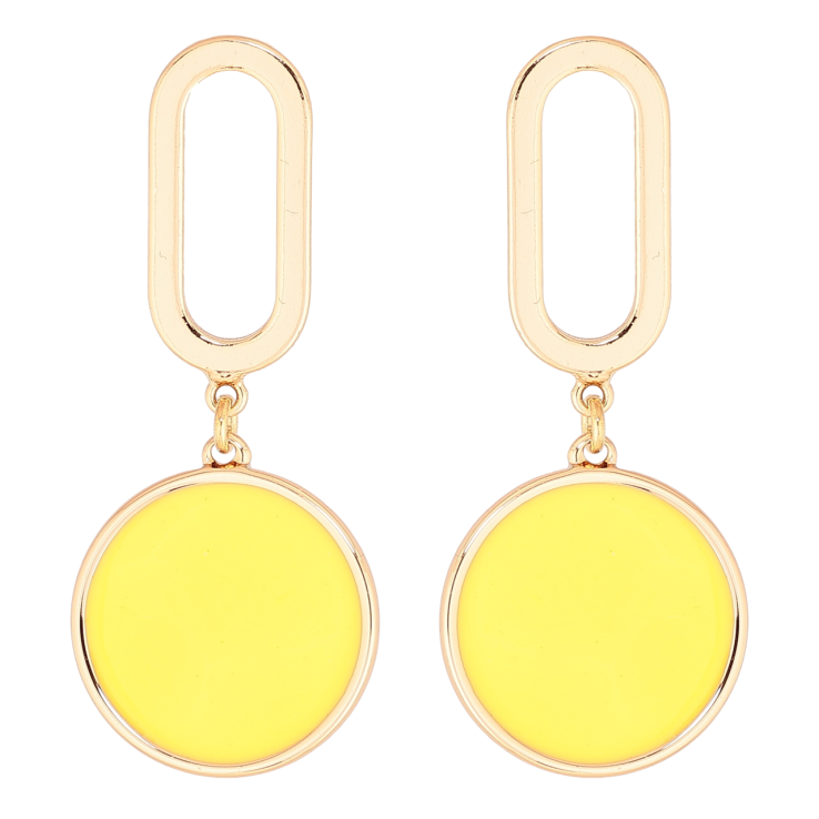 Сережки Xuping Позолота 18K пусети «Підвіски з жовтою емаллю» фото №20