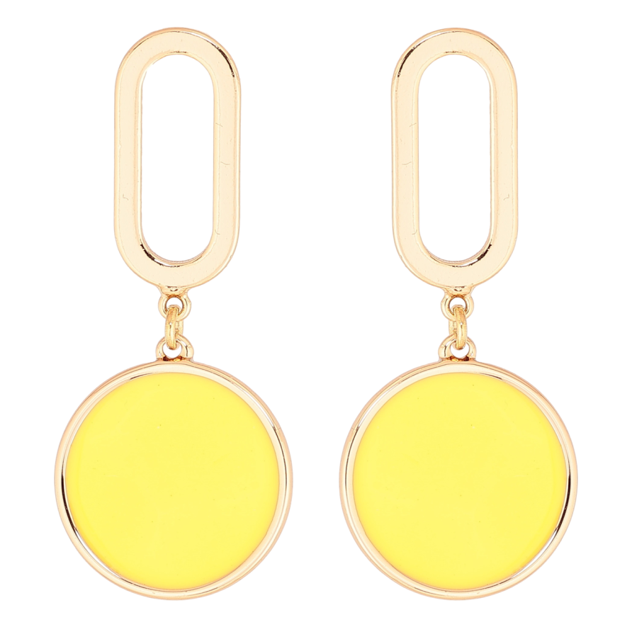 Сережки Xuping Позолота 18K пусети «Підвіски з жовтою емаллю» фото №1 Сережки Xuping Позолота 18K пусети «Підвіски з жовтою емаллю» фото №1