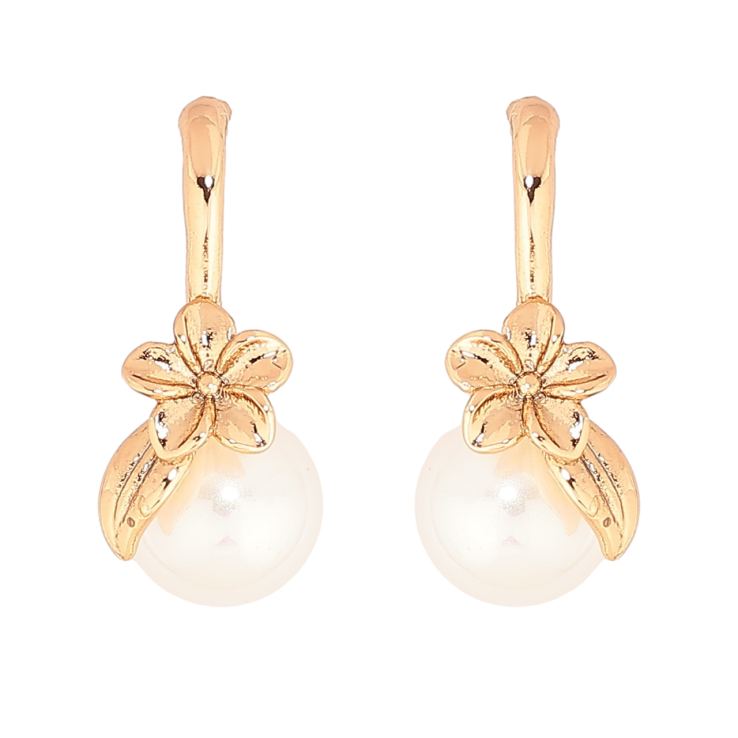 Сережки Xuping Позолота 18K пусети «Перлини з квіточками» фото №19