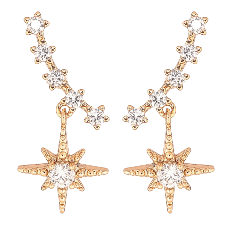 Сережки Xuping Позолота 18K пусети «Зоряне сяйво» фото №11