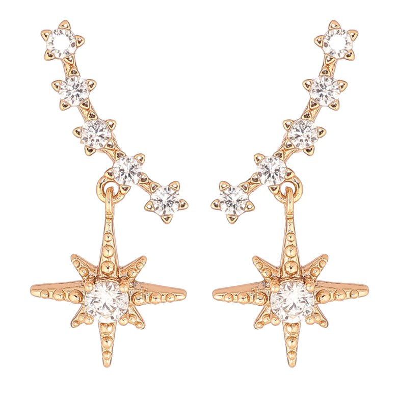 Серьги Xuping Позолота 18K пусеты Звездное сияние фото №1