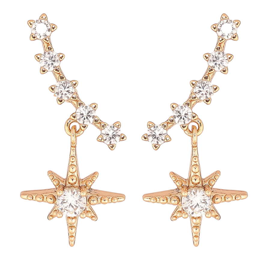 Сережки Xuping Позолота 18K пусети «Зоряне сяйво» фото №1