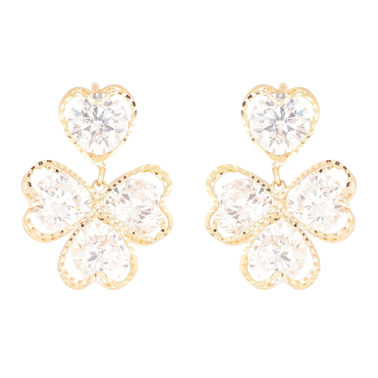 Сережки Xuping Позолота 18K пусети «Кристальні підвіски» фото №6