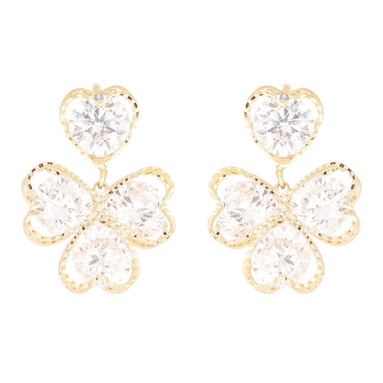 Серьги Xuping Позолота 18K пусеты Кристальные подвески фото №1