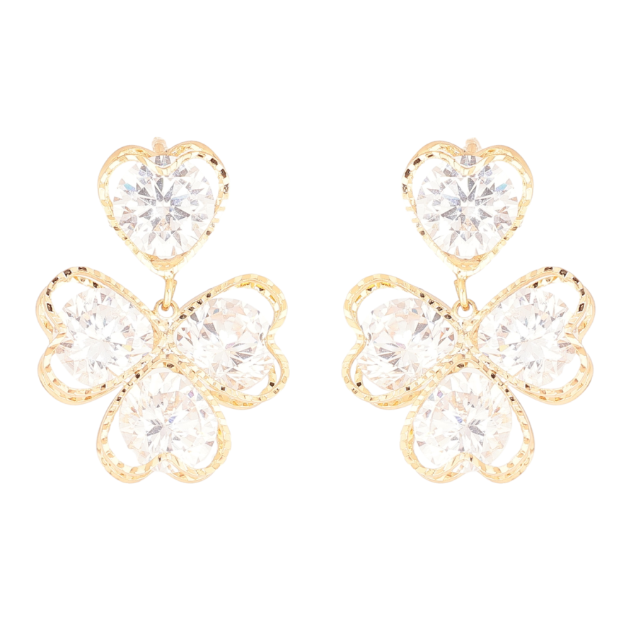 Серьги Xuping Позолота 18K пусеты Кристальные подвески фото №1