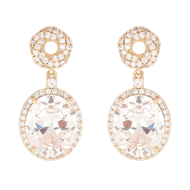 Серьги Xuping Позолота 18K пусеты Инкрустация кристаллами фото №21