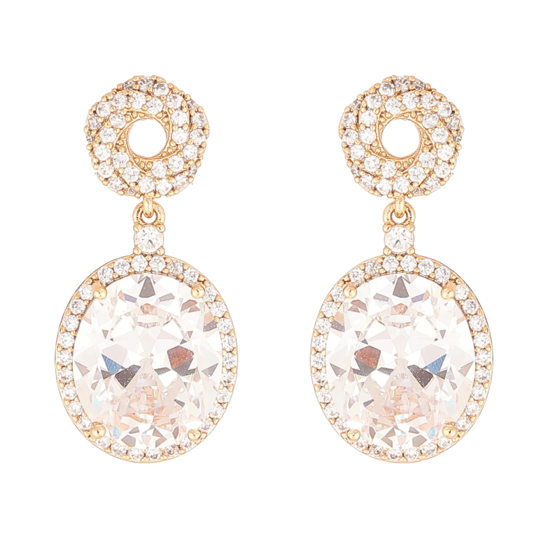 Серьги Xuping Позолота 18K пусеты Инкрустация кристаллами фото №1