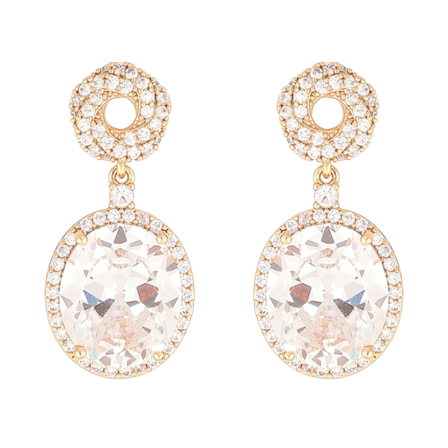 Серьги Xuping Позолота 18K пусеты Инкрустация кристаллами фото №1