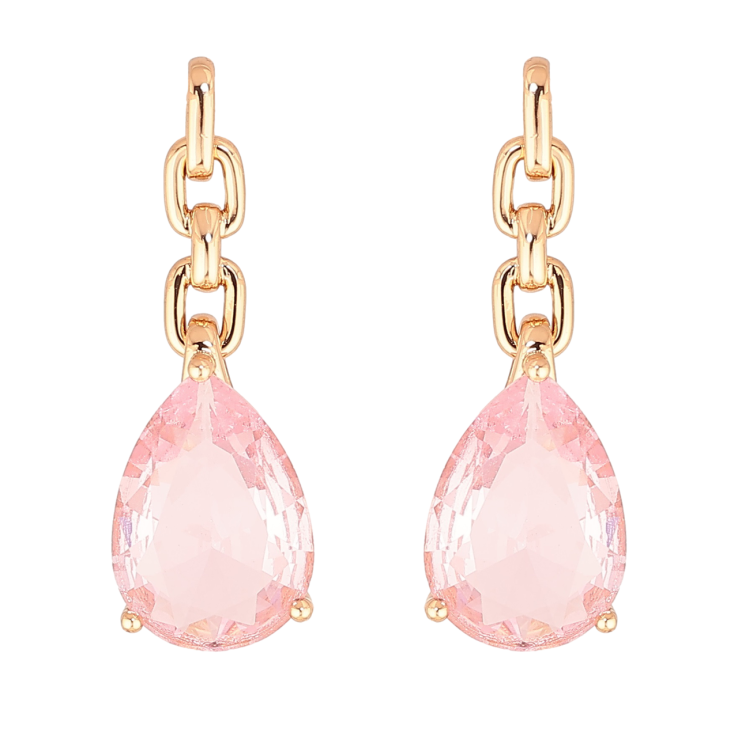 Сережки Xuping Позолота 18K пусети «Візерунок ланцюжок з рожевими кристалами» фото №12 Сережки Xuping Позолота 18K пусети «Візерунок ланцюжок з рожевими кристалами» фото №12