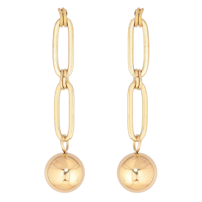 Сережки Xuping TTM Stainless Steel колір 14К пусети «Підвіски з кульками» фото №1