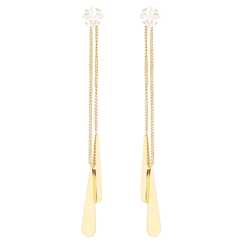 Серьги Xuping TTM Stainless Steel цвет 14К пусеты Декоративные подвески фото №1 Серьги Xuping TTM Stainless Steel цвет 14К пусеты Декоративные подвески фото №1