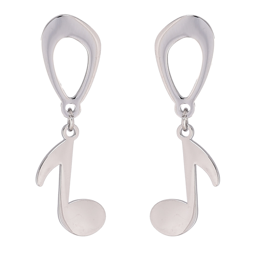 Серьги Xuping TTM Stainless Steel цвет Родий пусеты Ноты фото №1